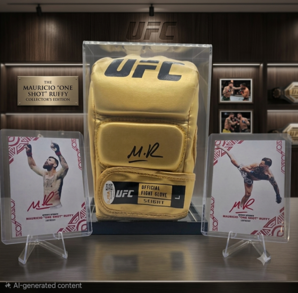 MAURICIO RUFFY SIGNED UFC Fight Gold Glove autograph JSA auto