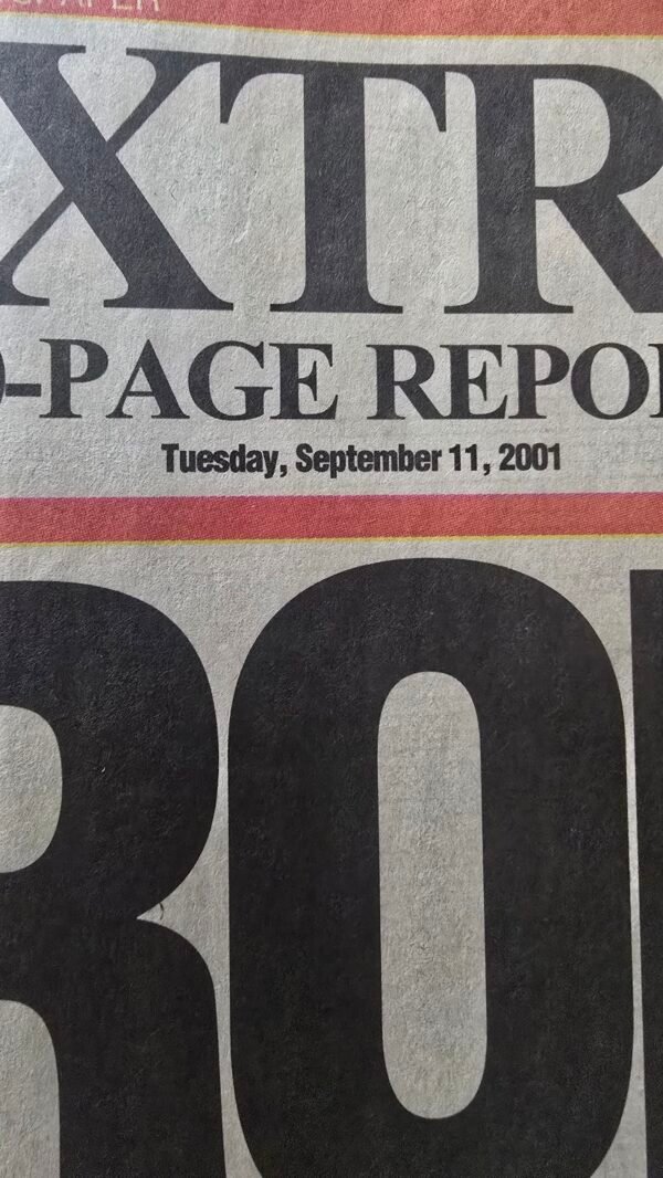 20260720_120326 Rare "Extra" afternoon edition of Florida Today, printed and distributed on Tuesday, September 11, 2001—the same day as the 9/11 attacks.