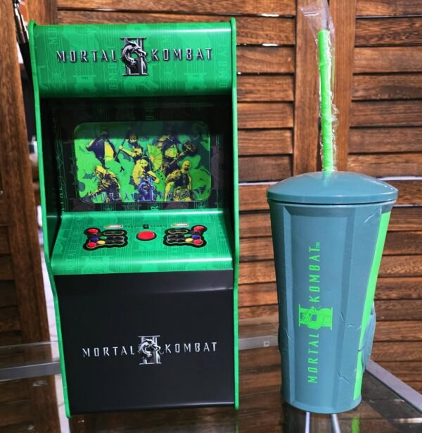 NEW Mortal Kombat 2 (2026) Arcade Tin Popcorn Bucket AMC Exclusive Movie Theater + Gripper Cup